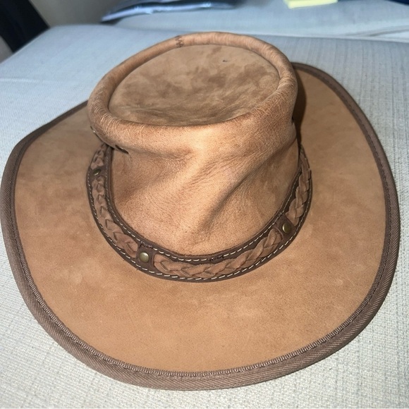 Barmah Hats Squashy Brown Genuine Cattle Leather Made In Australia Size Small - Picture 3 of 7
